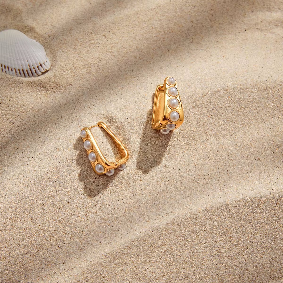 Amara Pearl Huggies - ILLUSIVE JEWELS USA