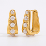 Amara Pearl Huggies - ILLUSIVE JEWELS USA