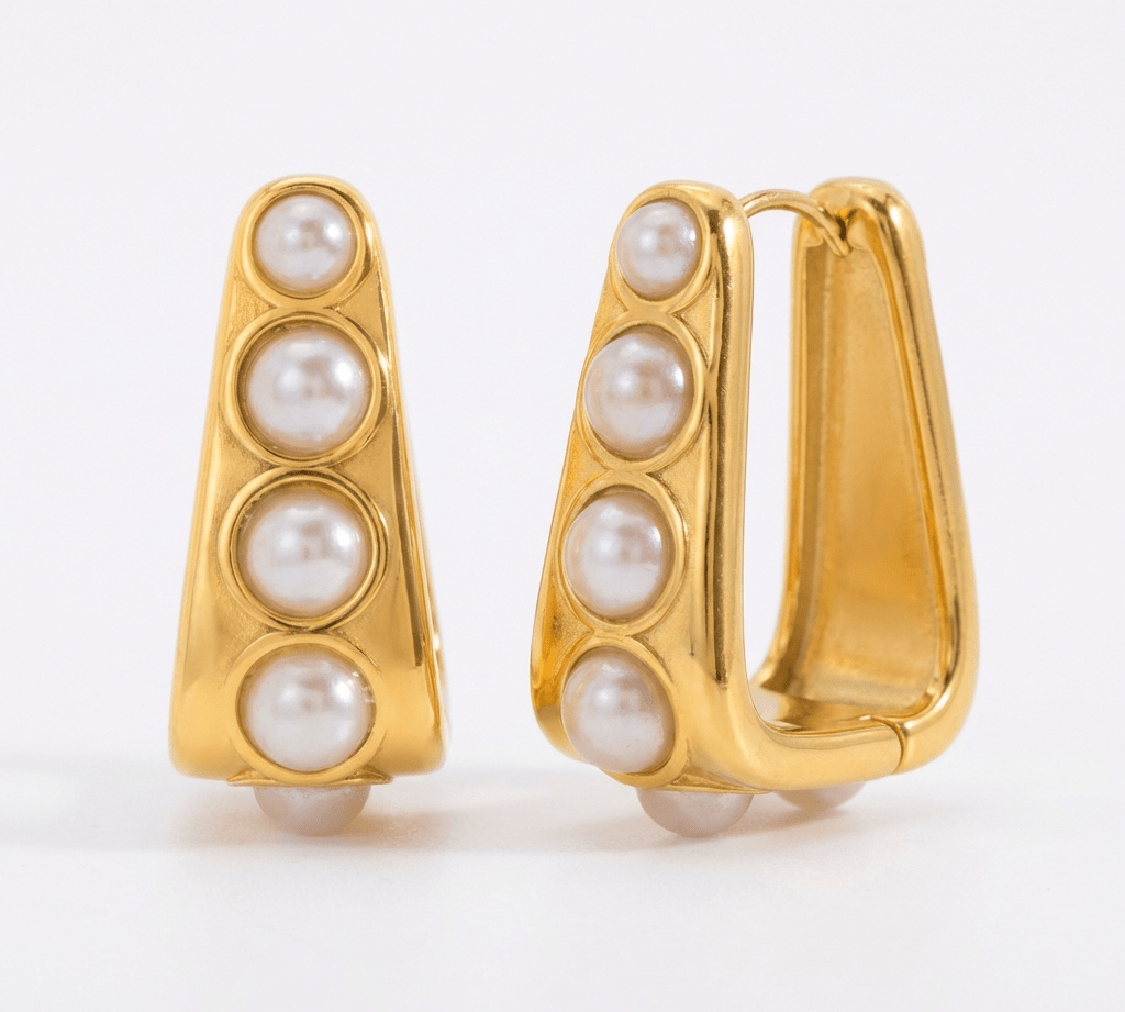 Amara Pearl Huggies - ILLUSIVE JEWELS USA