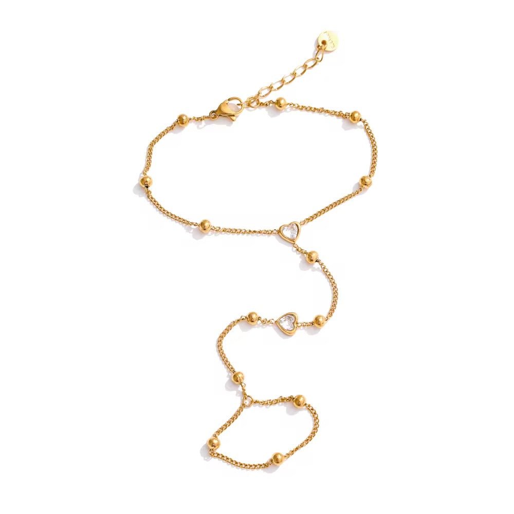 Amor Gold Hand Chain - ILLUSIVE JEWELS USA