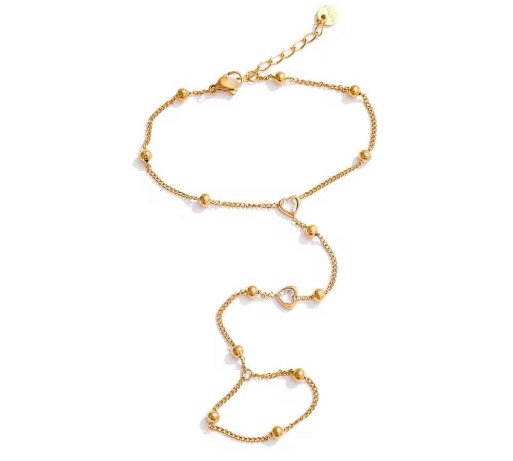 Amor Gold Hand Chain - ILLUSIVE JEWELS USA