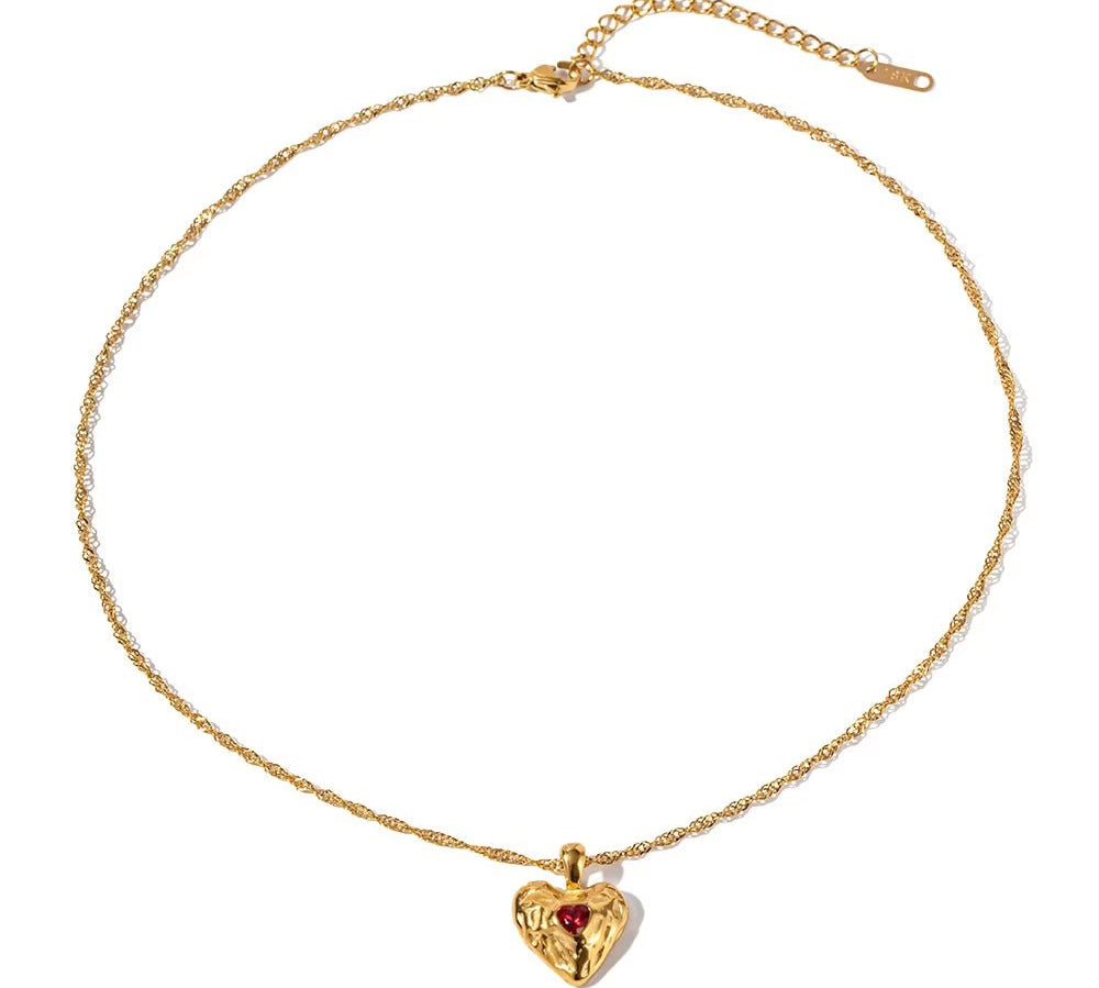 Amor Gold Heart Necklace - ILLUSIVE JEWELS USA