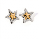 Astra Mixed Metal Stud Earrings - ILLUSIVE JEWELS USA