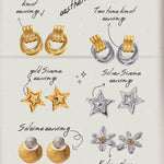 Astra Mixed Metal Stud Earrings - ILLUSIVE JEWELS USA