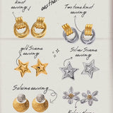 Astra Mixed Metal Stud Earrings - ILLUSIVE JEWELS USA