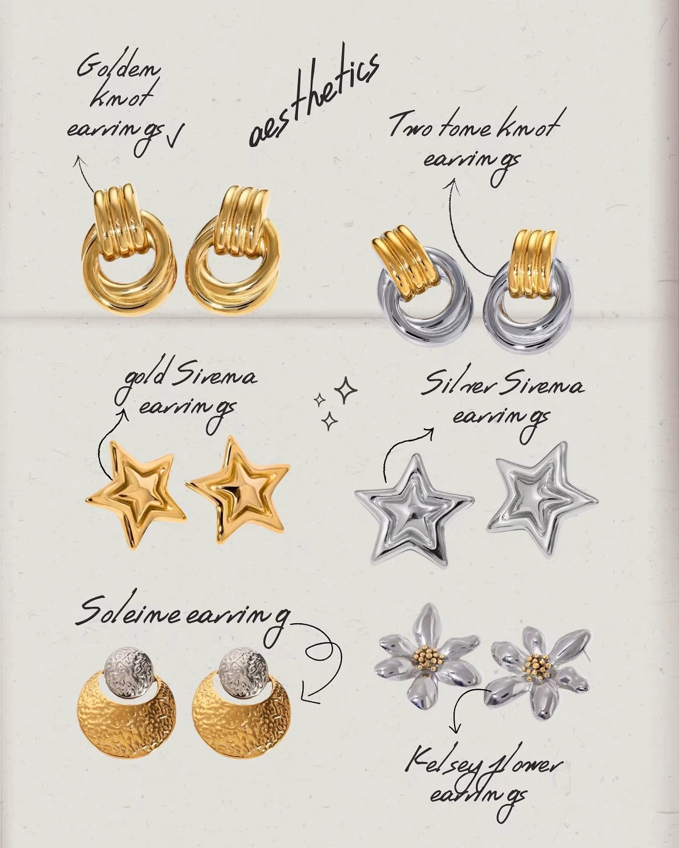 Astra Mixed Metal Stud Earrings - ILLUSIVE JEWELS USA