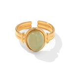 Aura Green Stone Ring - ILLUSIVE JEWELS USA