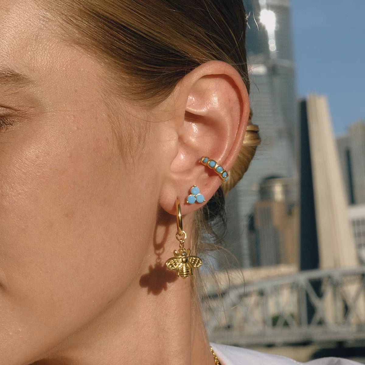 Bee Gold Hoops - ILLUSIVE JEWELS USA