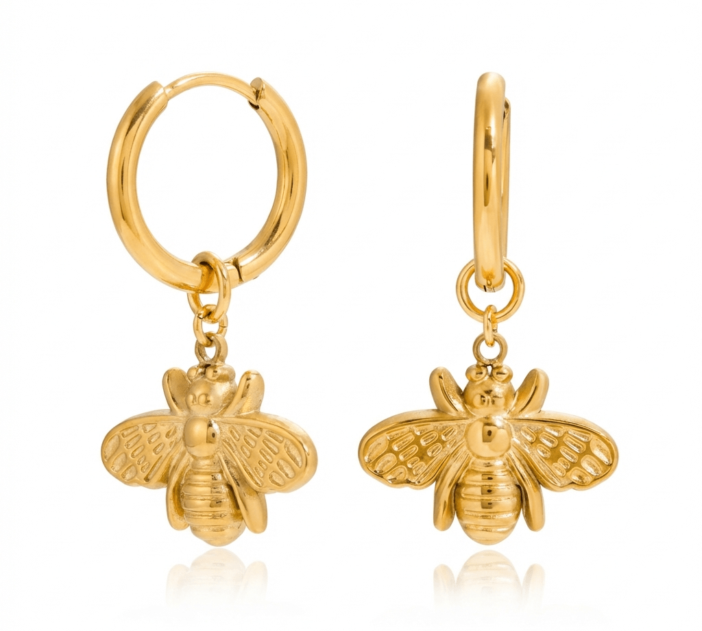 Bee Gold Hoops - ILLUSIVE JEWELS USA