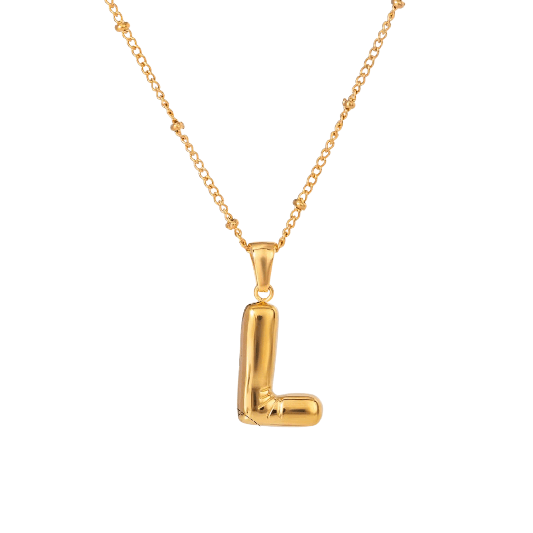 Bubble Letter Initial Necklace - ILLUSIVE JEWELS USA
