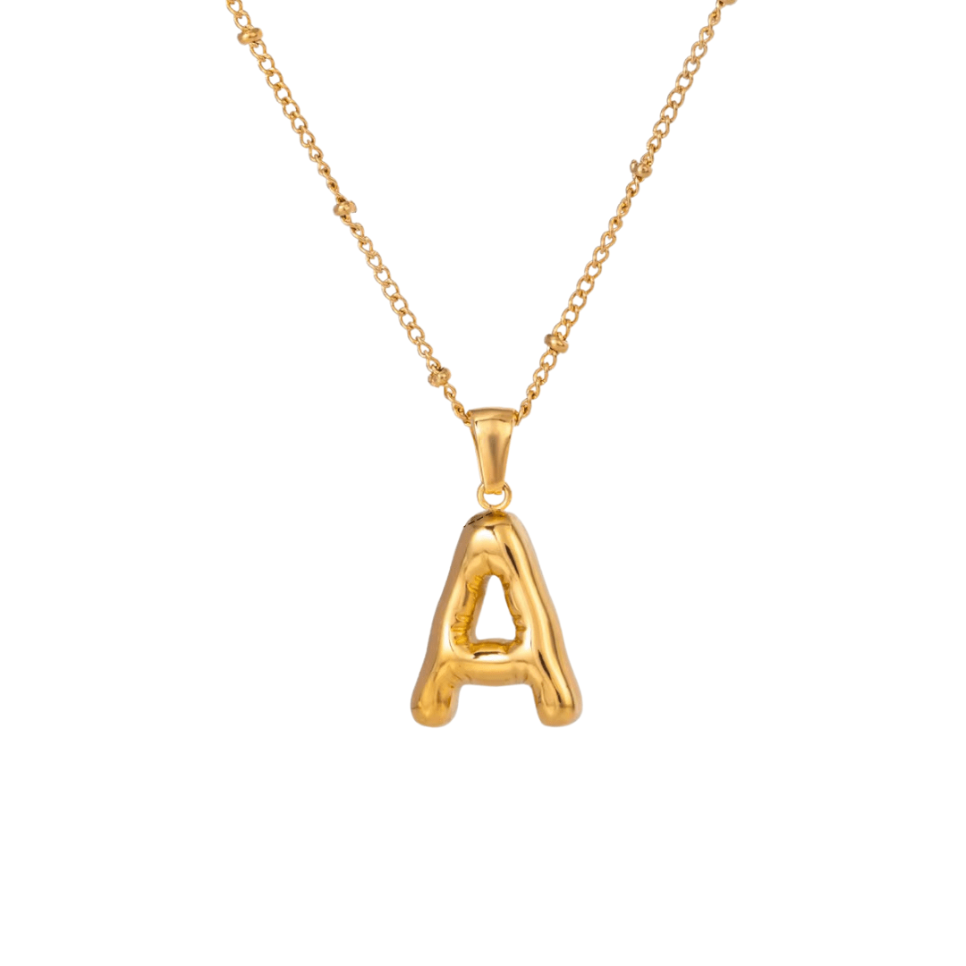 Bubble Letter Initial Necklace - ILLUSIVE JEWELS USA