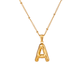 Bubble Letter Initial Necklace - ILLUSIVE JEWELS USA