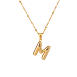 Bubble Letter Initial Necklace - ILLUSIVE JEWELS USA