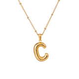 Bubble Letter Initial Necklace - ILLUSIVE JEWELS USA