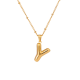 Bubble Letter Initial Necklace - ILLUSIVE JEWELS USA