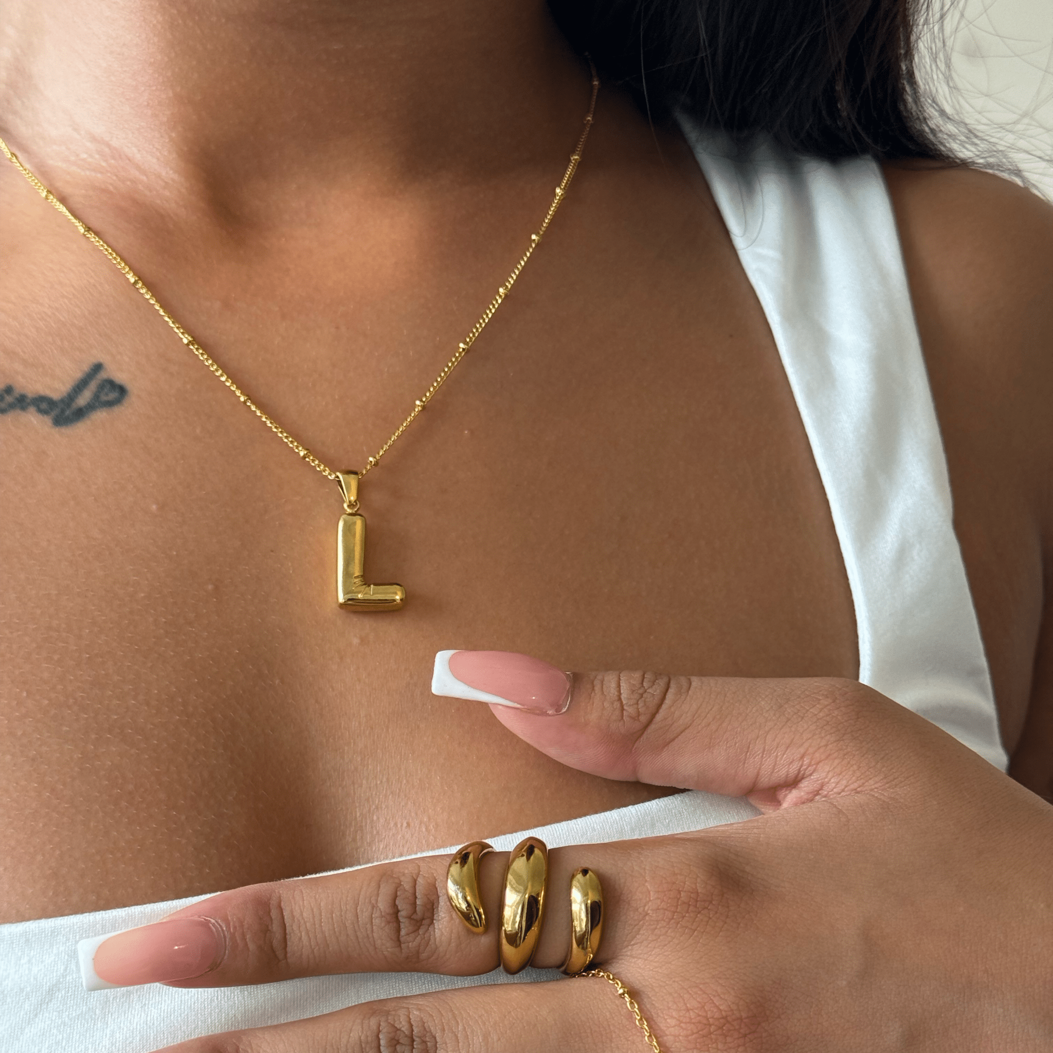 Bubble Letter Initial Necklace - ILLUSIVE JEWELS USA