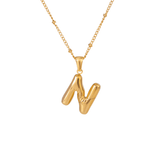 Bubble Letter Initial Necklace - ILLUSIVE JEWELS USA