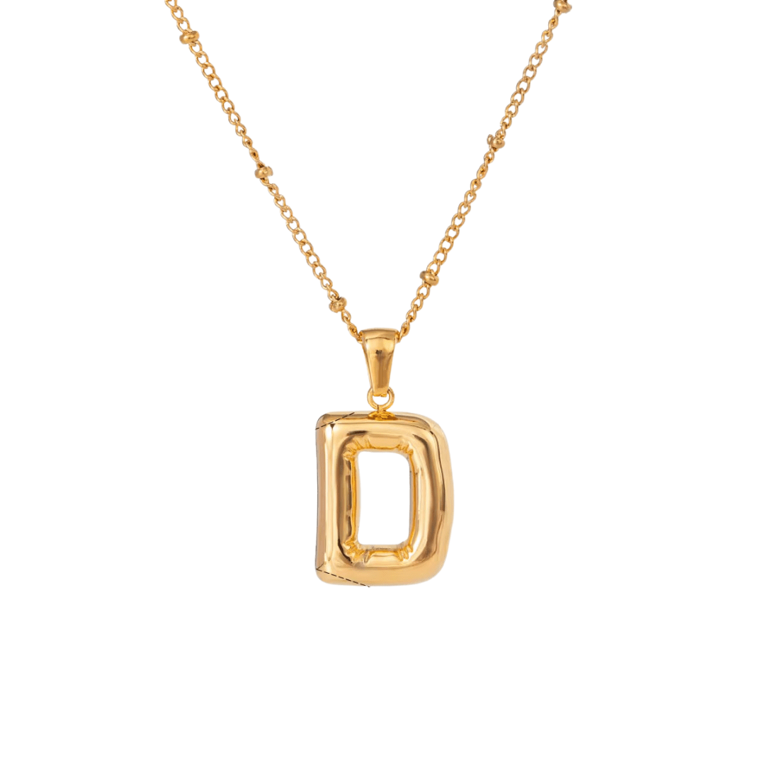 Bubble Letter Initial Necklace - ILLUSIVE JEWELS USA