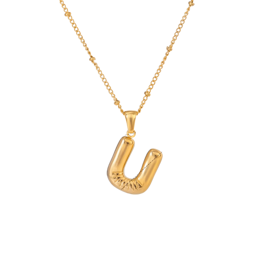 Bubble Letter Initial Necklace - ILLUSIVE JEWELS USA