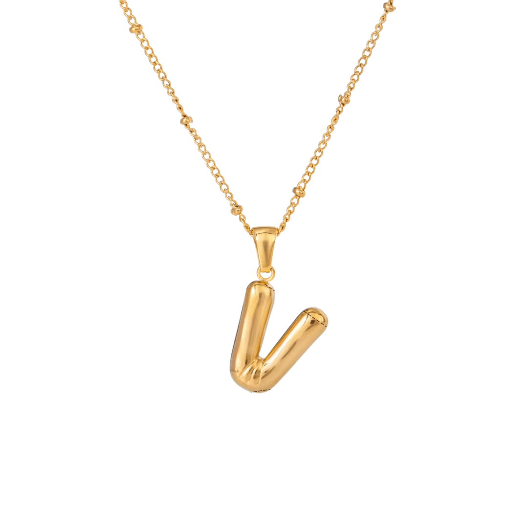 Bubble Letter Initial Necklace - ILLUSIVE JEWELS USA