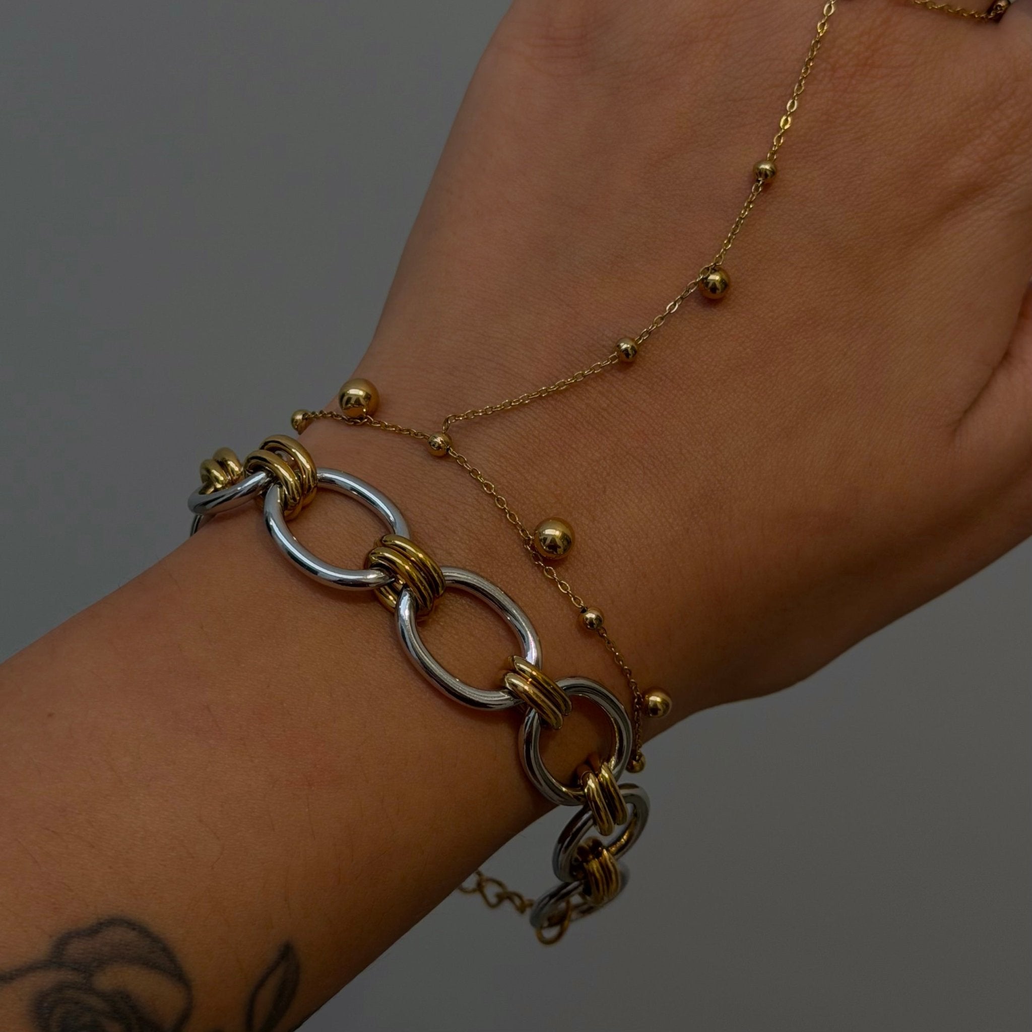 Chunky Chain Mixed Metal Bracelet - ILLUSIVE JEWELS USA