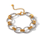Chunky Chain Mixed Metal Bracelet - ILLUSIVE JEWELS USA