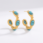 Clea Gold Hoop Earrings - ILLUSIVE JEWELS USA