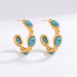 Clea Gold Hoop Earrings - ILLUSIVE JEWELS USA