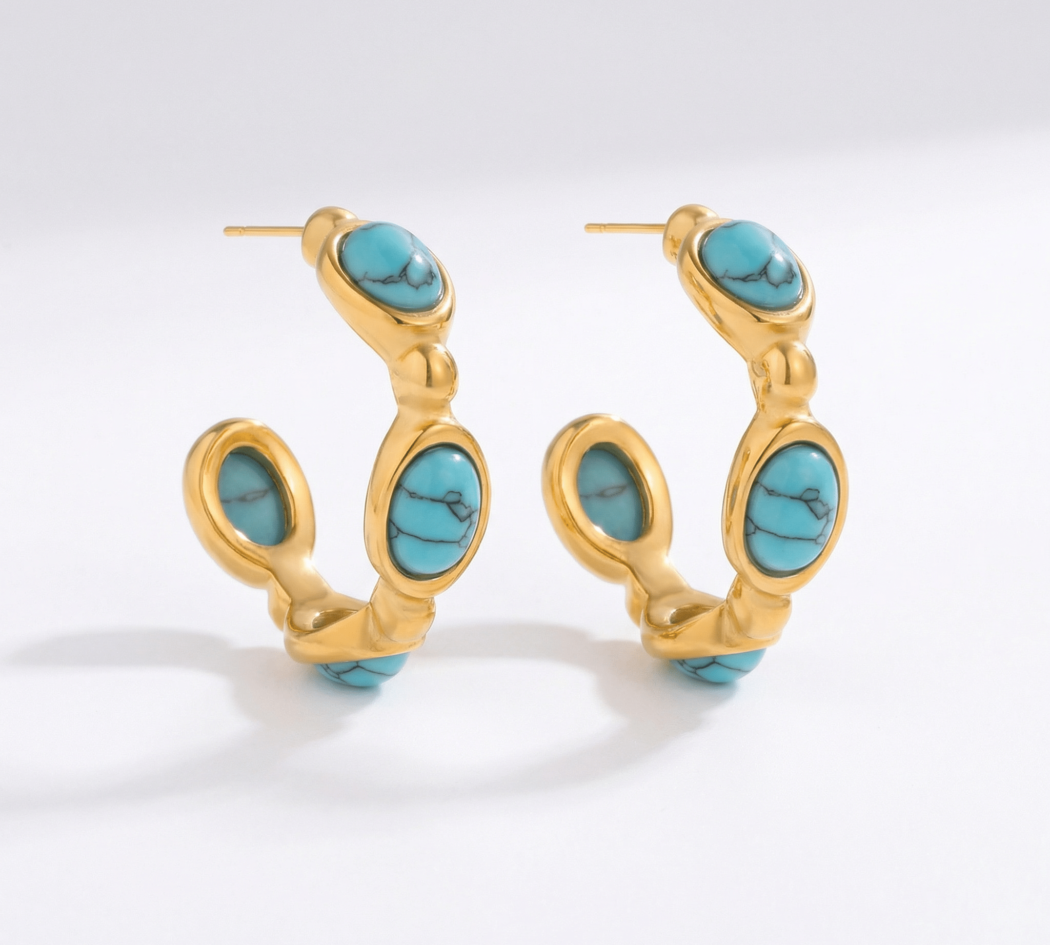 Clea Gold Hoop Earrings - ILLUSIVE JEWELS USA
