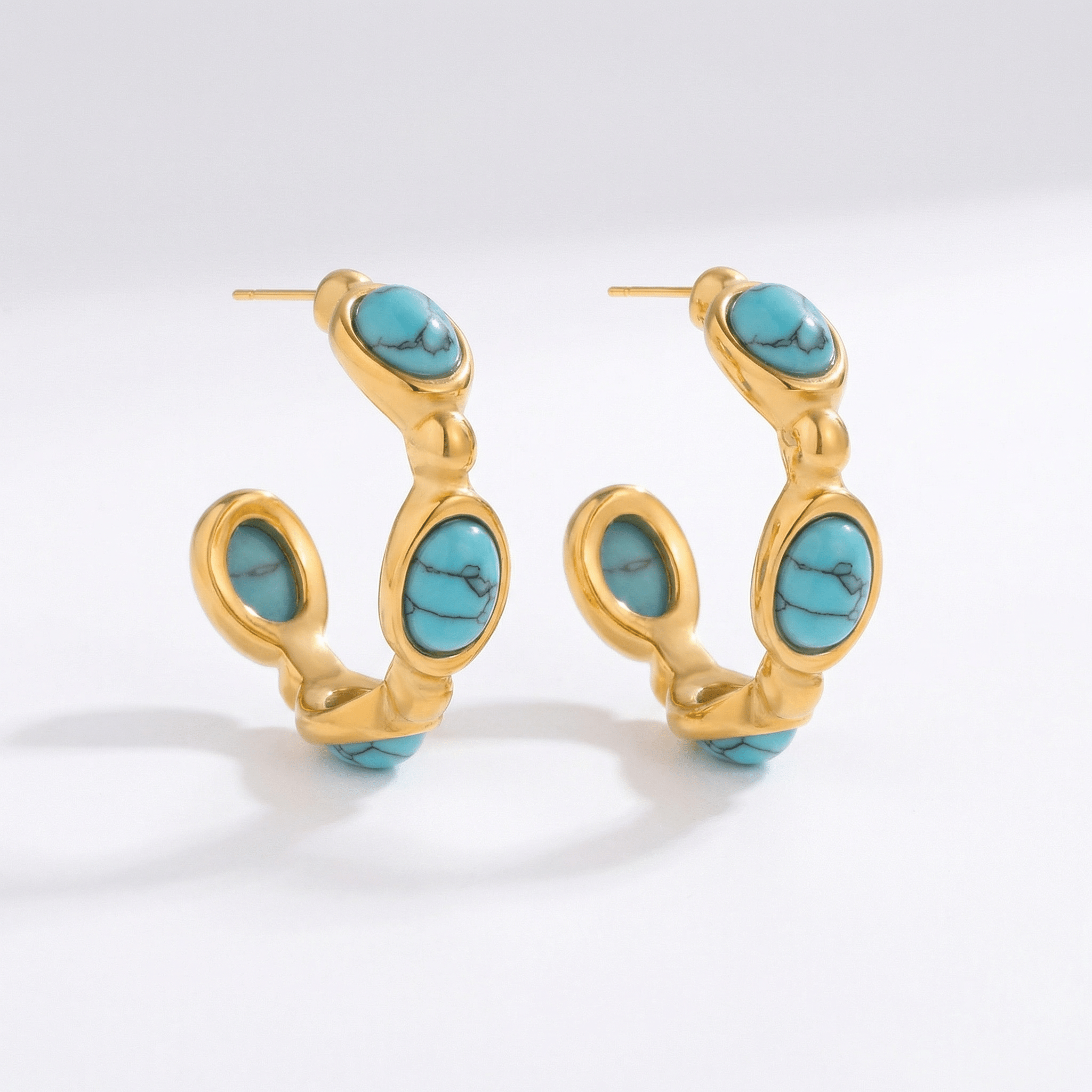 Clea Gold Hoop Earrings - ILLUSIVE JEWELS USA