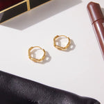 Clea Gold Hoop Gem Earrings - ILLUSIVE JEWELS USA