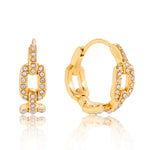 Clea Gold Hoop Gem Earrings - ILLUSIVE JEWELS USA