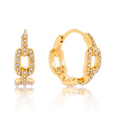 Clea Gold Hoop Gem Earrings - ILLUSIVE JEWELS USA
