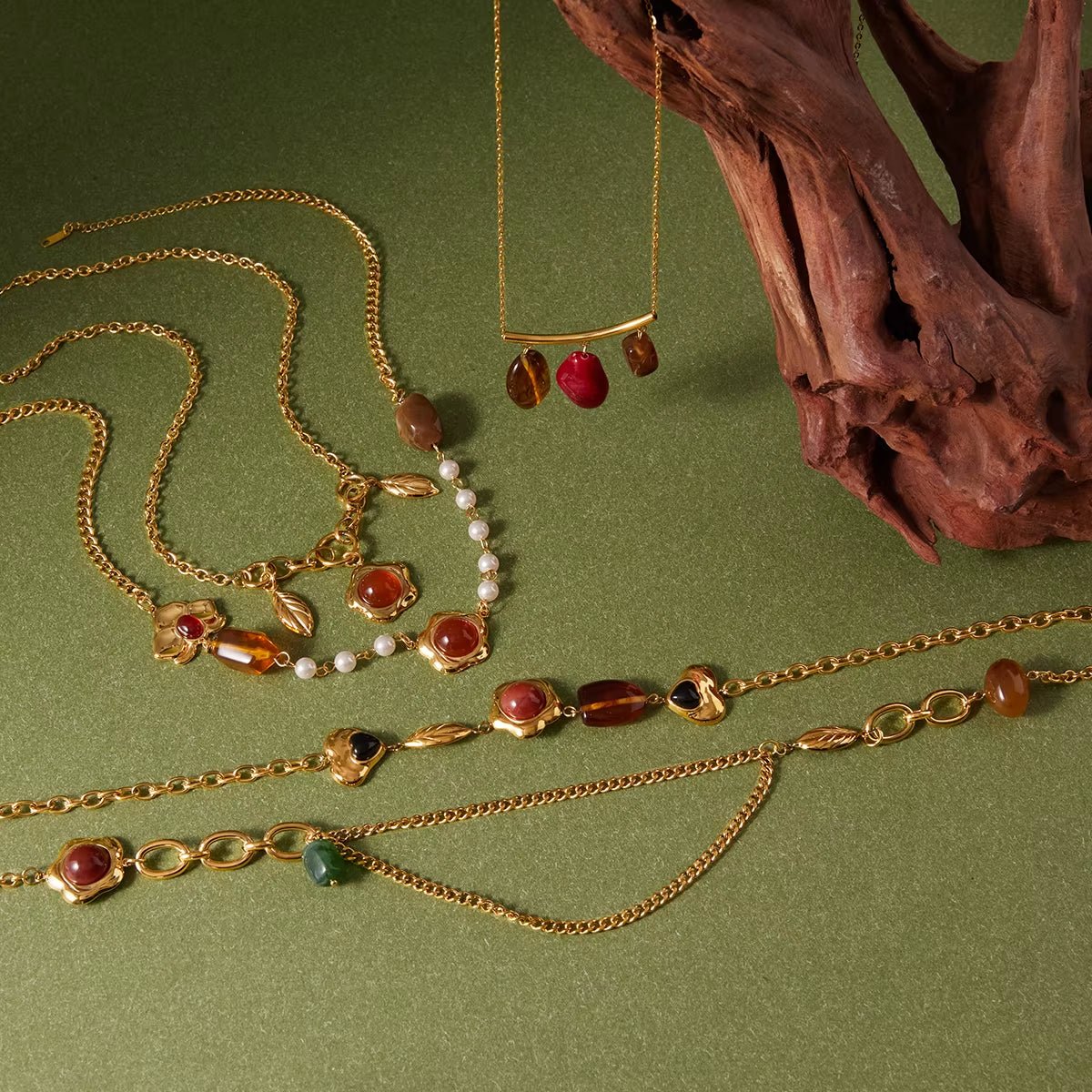 Cleo Gold Bead Necklace - ILLUSIVE JEWELS USA