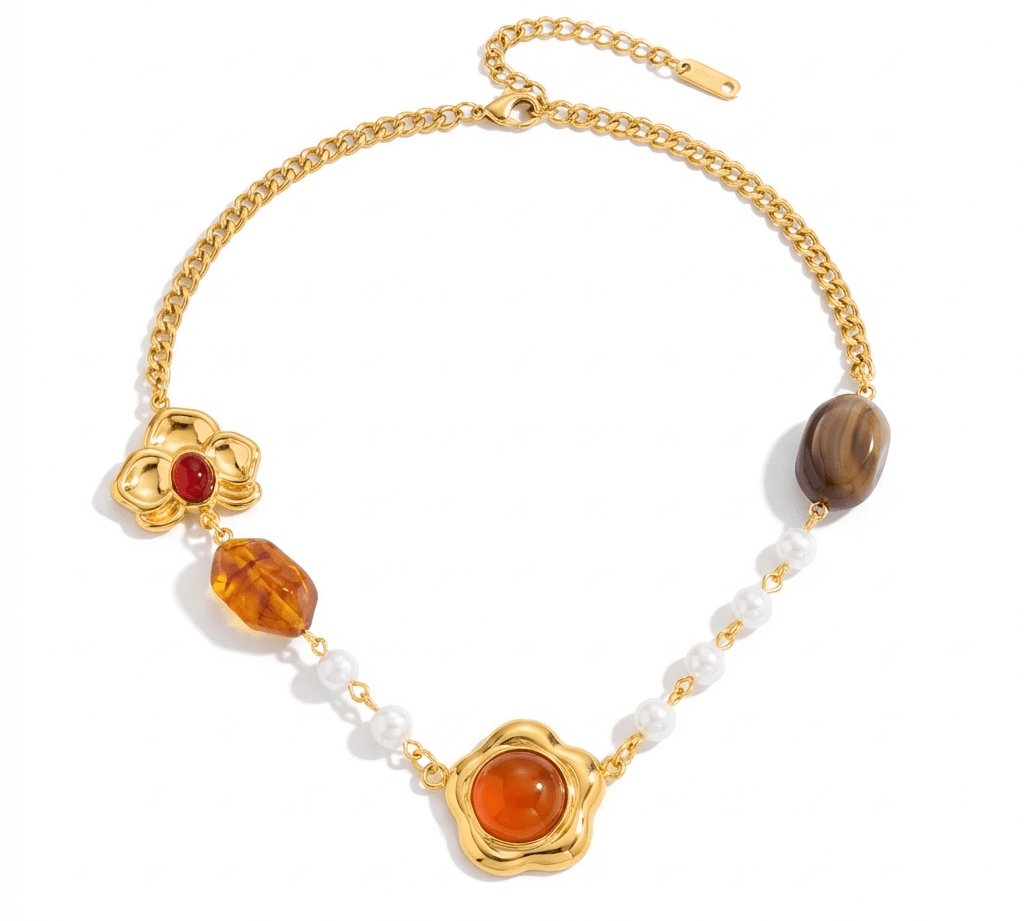 Cleo Gold Bead Necklace - ILLUSIVE JEWELS USA