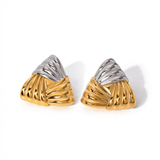 Cleo Mixed Metal Stud Earrings - ILLUSIVE JEWELS USA