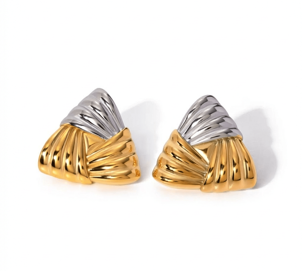 Cleo Mixed Metal Stud Earrings - ILLUSIVE JEWELS USA