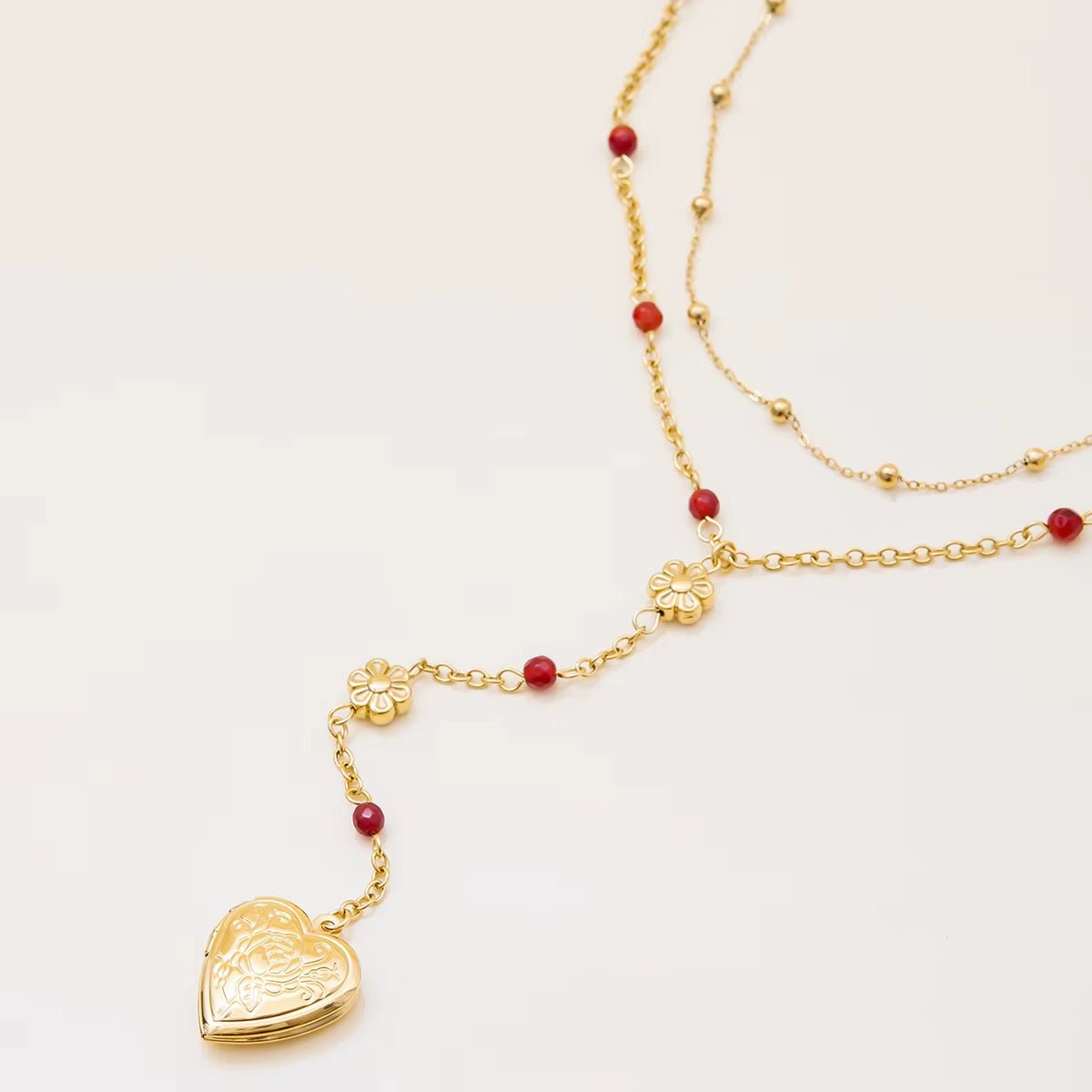 Elara Gold Heart Locket Necklace - ILLUSIVE JEWELS USA