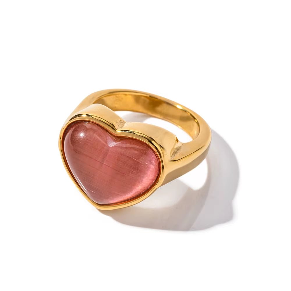 Esme Pink Heart Ring - ILLUSIVE JEWELS USA