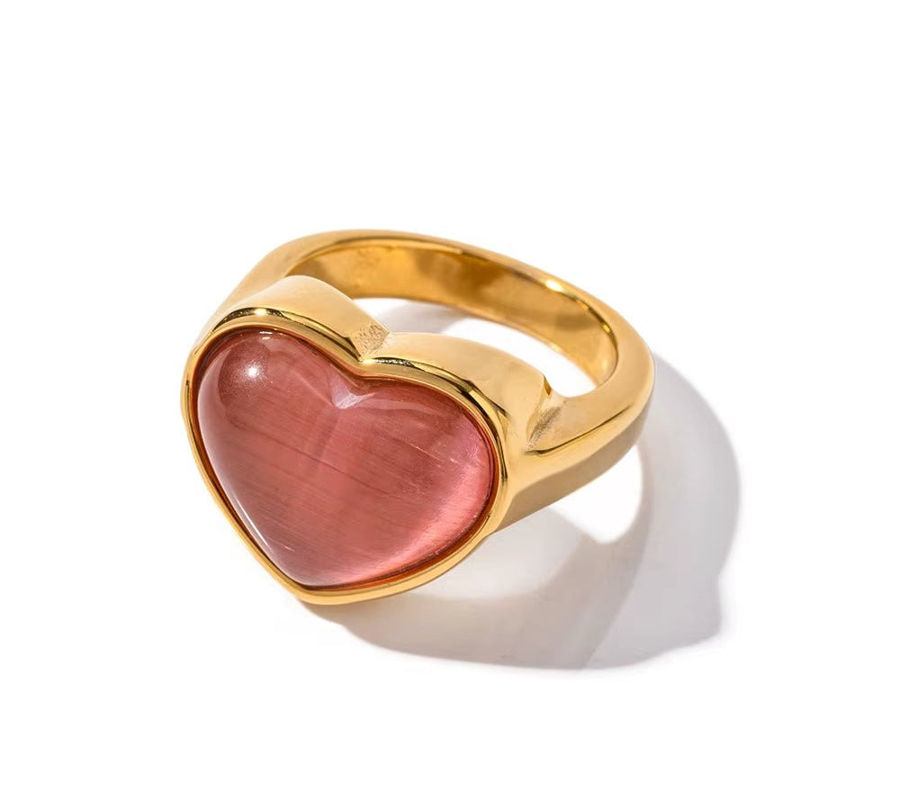 Esme Pink Heart Ring - ILLUSIVE JEWELS USA