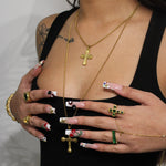 Eve Dangle Cross Gold Necklace - ILLUSIVE JEWELS USA