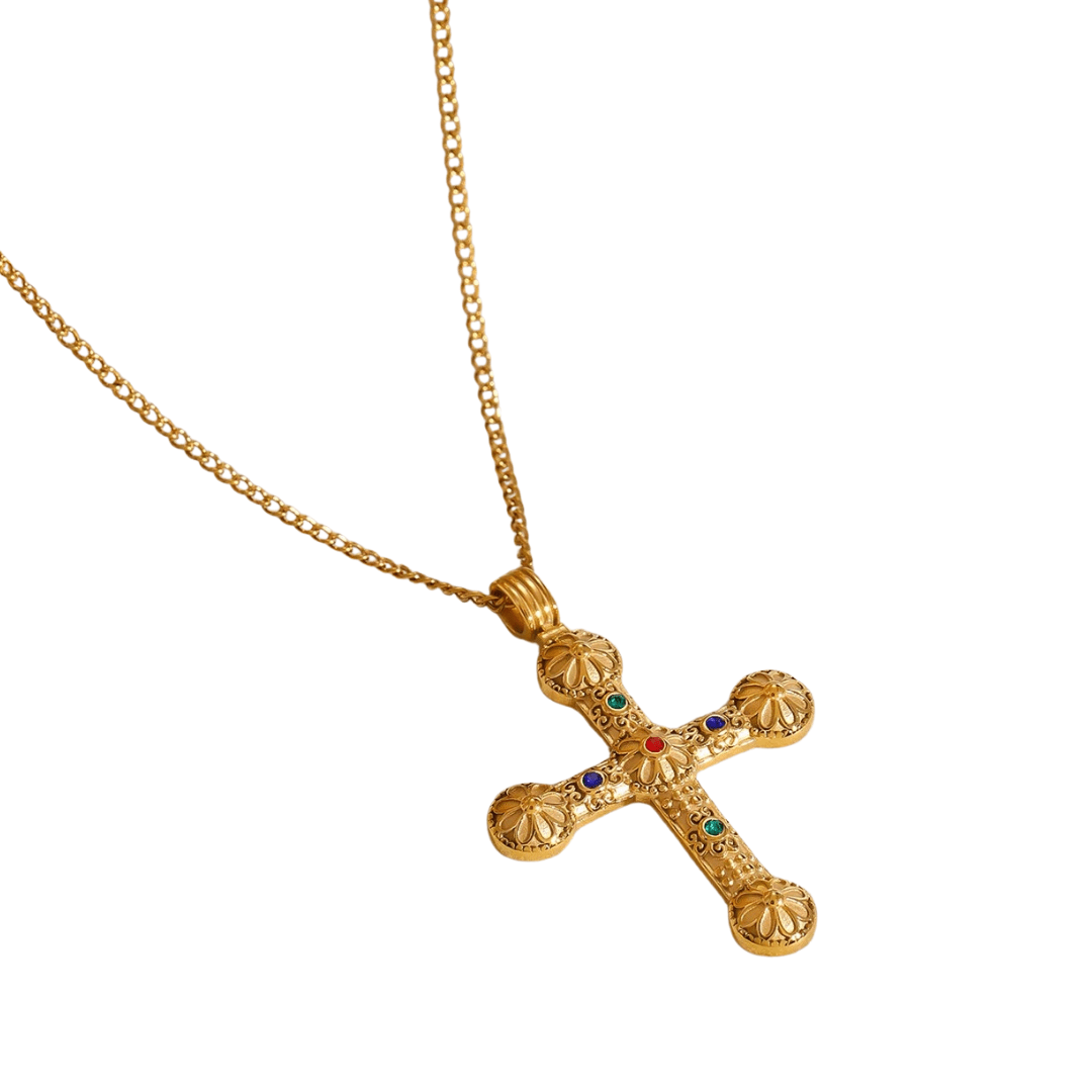 Eve Dangle Cross Gold Necklace - ILLUSIVE JEWELS USA
