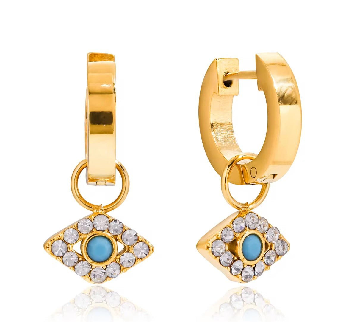 Evil Eye Huggie Earrings - ILLUSIVE JEWELS USA