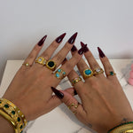 Geometric Blue Tiger Eye Ring - ILLUSIVE JEWELS USA