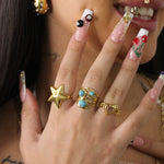 Geometric Blue Tiger Eye Ring - ILLUSIVE JEWELS USA