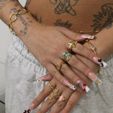 Geometric Blue Tiger Eye Ring - ILLUSIVE JEWELS USA