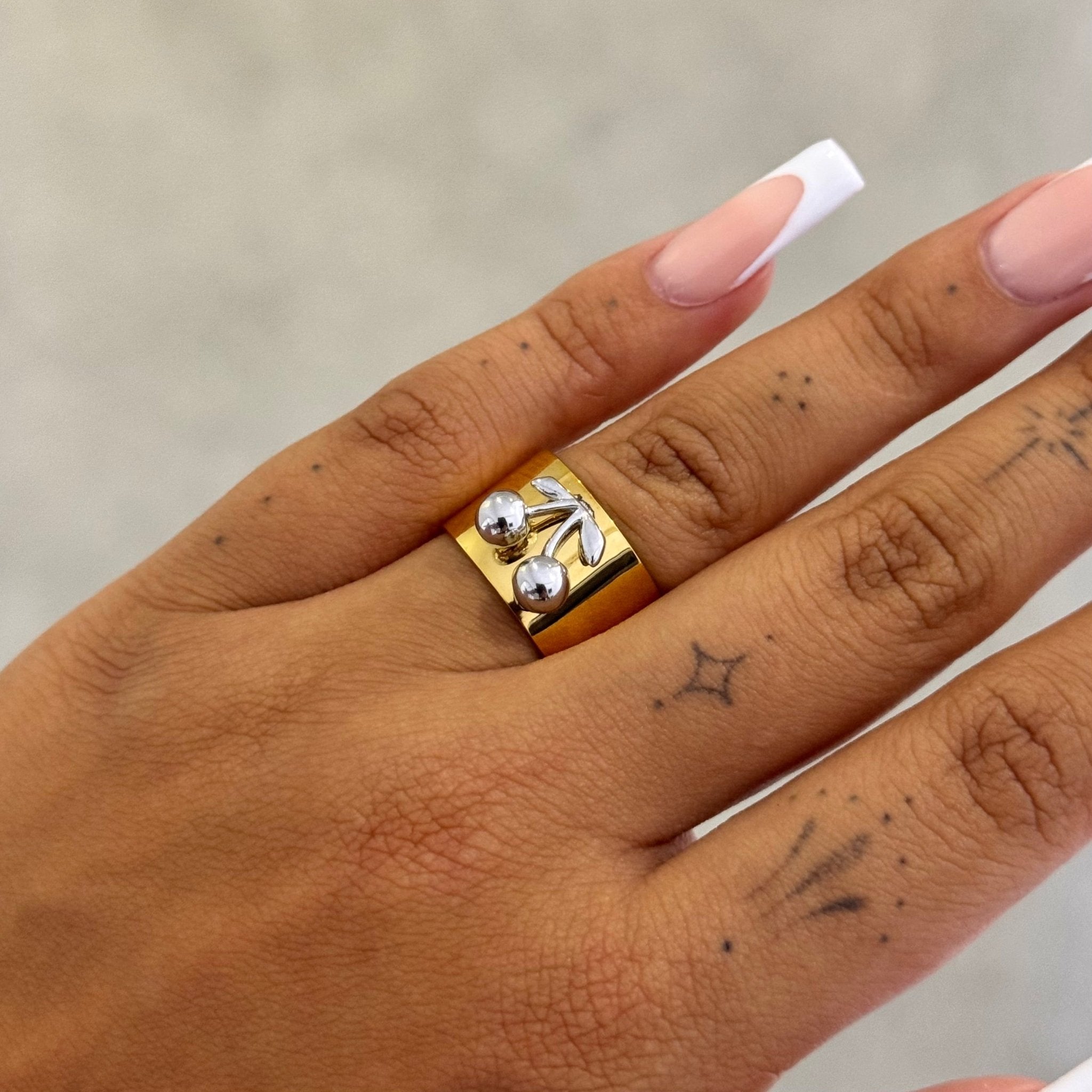 Gold Cherry Ring - ILLUSIVE JEWELS USA