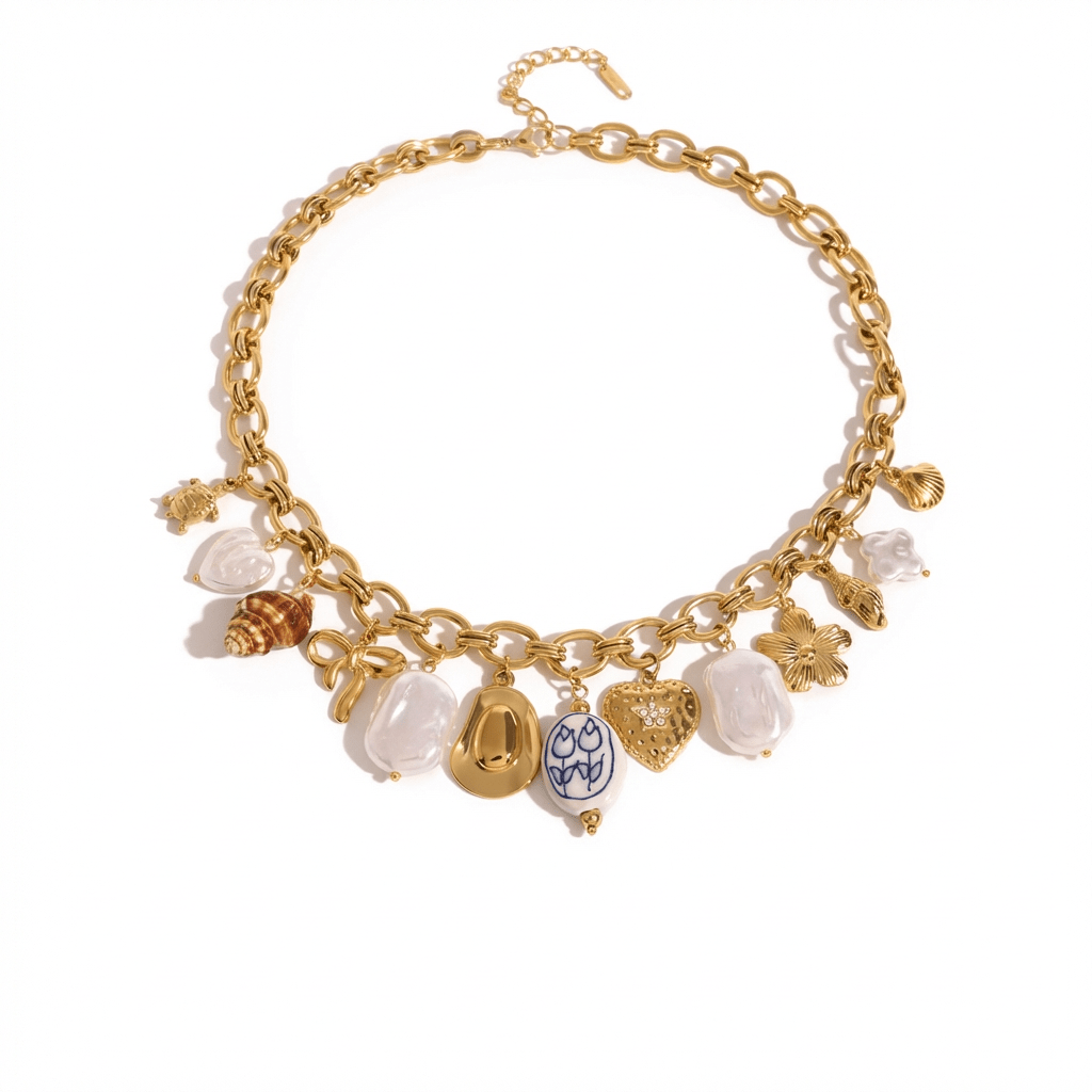 Gold Coastal Charm Necklace - ILLUSIVE JEWELS USA