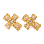 Gold Cross Stud Earrings - ILLUSIVE JEWELS USA