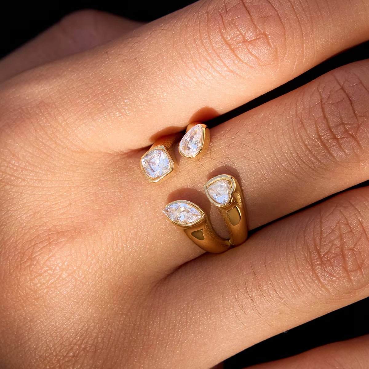 Gold Gem Ring - ILLUSIVE JEWELS USA